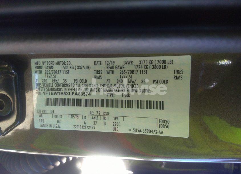 Photo 9 of 2020 Ford F-150 XLT (VIN 1FTEW1E5XLFA63574)