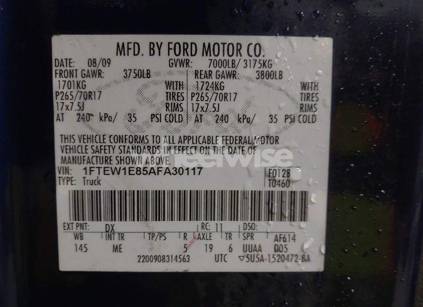 Photo 9 of 2010 Ford F-150 XL/XLT (VIN 1FTEW1E85AFA30117)