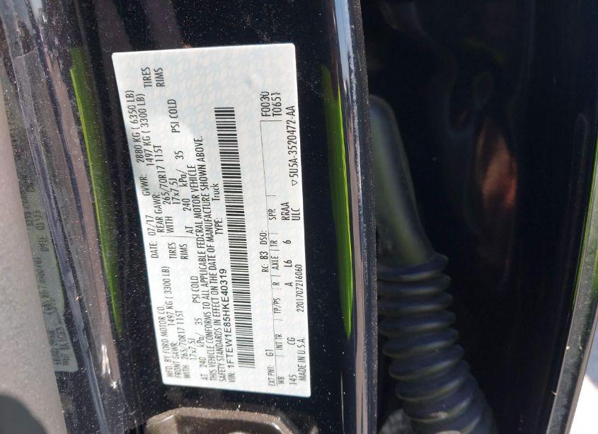 Photo 9 of 2017 Ford F-150 XL (VIN 1FTEW1E85HKE40319)