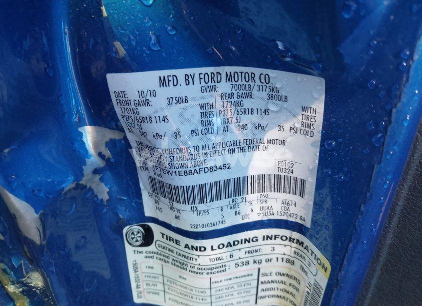 Photo 9 of 2010 Ford F-150 XL/XLT (VIN 1FTEW1E88AFD83452)