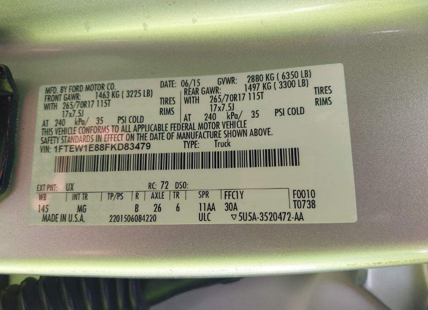 Photo 9 of 2015 Ford F-150 XLT (VIN 1FTEW1E88FKD83479)