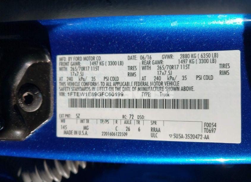 Photo 9 of 2016 Ford F-150 XLT (VIN 1FTEW1E89GFC60199)