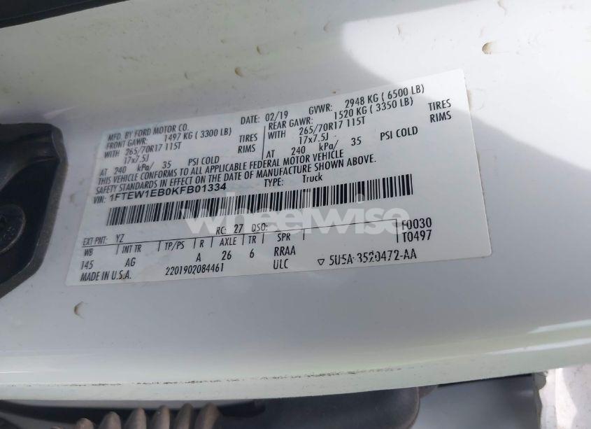 Photo 9 of 2019 Ford F-150 XL (VIN 1FTEW1EB0KFB01334)