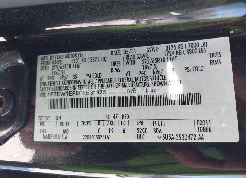 Photo 9 of 2015 Ford F-150 XLT (VIN 1FTEW1EF0FFB31975)