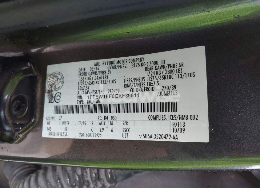 Photo 9 of 2016 Ford F-150 XLT (VIN 1FTEW1EF0GKF36811)