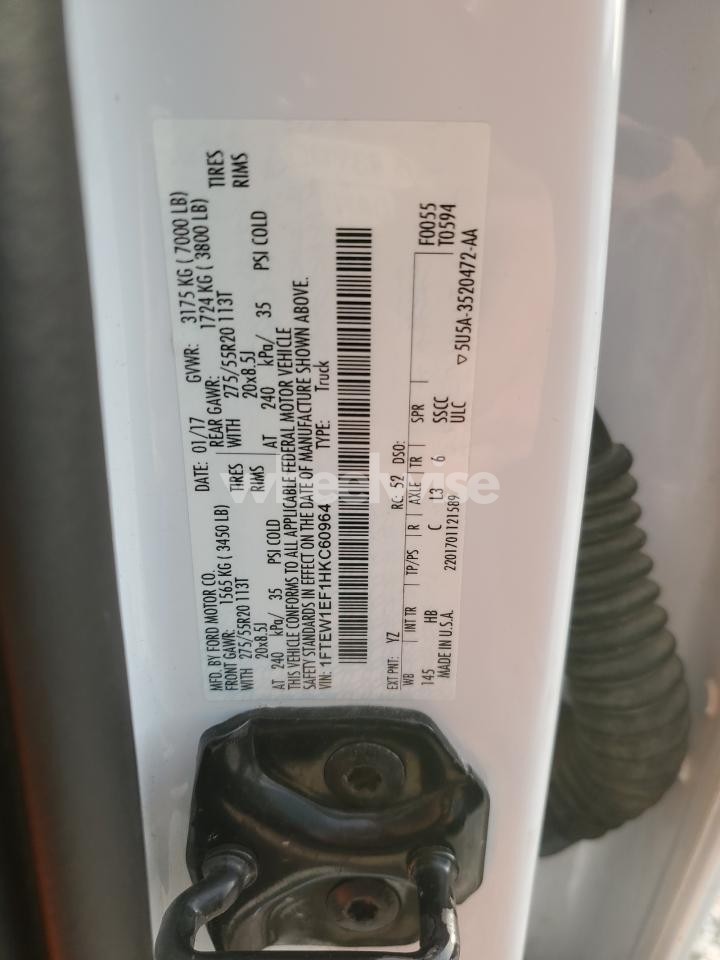 Photo 12 of 2017 FORD F150 SUPERCREW (VIN 1FTEW1EF1HKC60964)