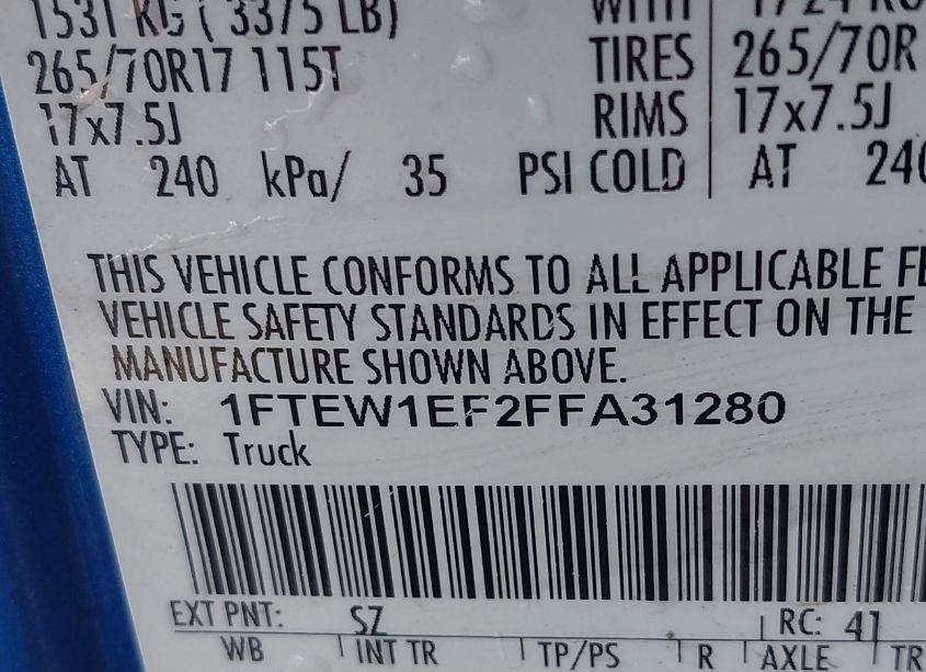 Photo 9 of 2015 Ford F-150 XLT (VIN 1FTEW1EF2FFA31280)