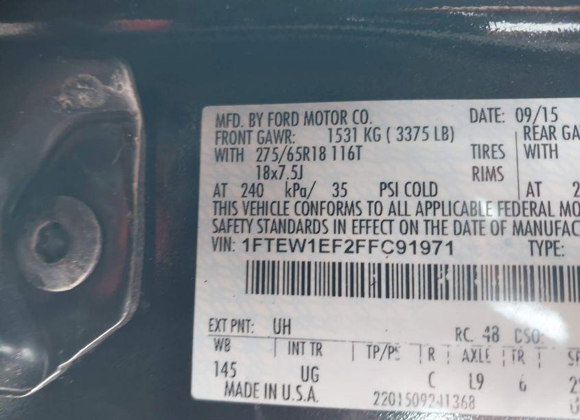Photo 9 of 2015 Ford F-150 XLT (VIN 1FTEW1EF2FFC91971)