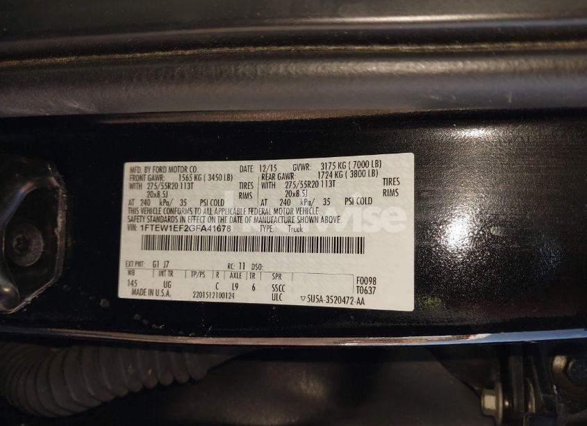 Photo 9 of 2016 Ford F-150 XLT (VIN 1FTEW1EF2GFA41678)