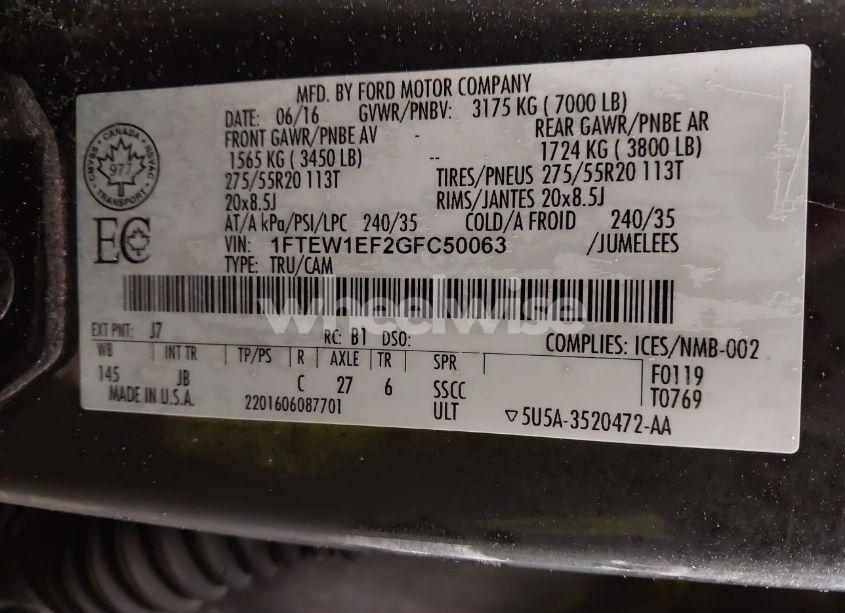 Photo 9 of 2016 Ford F-150 XLT (VIN 1FTEW1EF2GFC50063)