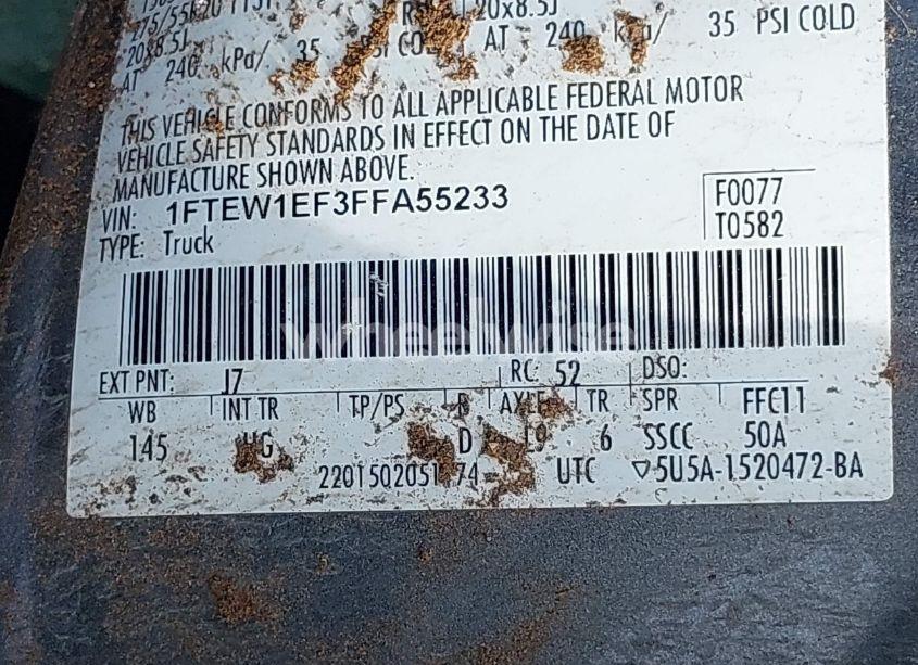 Photo 9 of 2015 Ford F-150 LARIAT (VIN 1FTEW1EF3FFA55233)