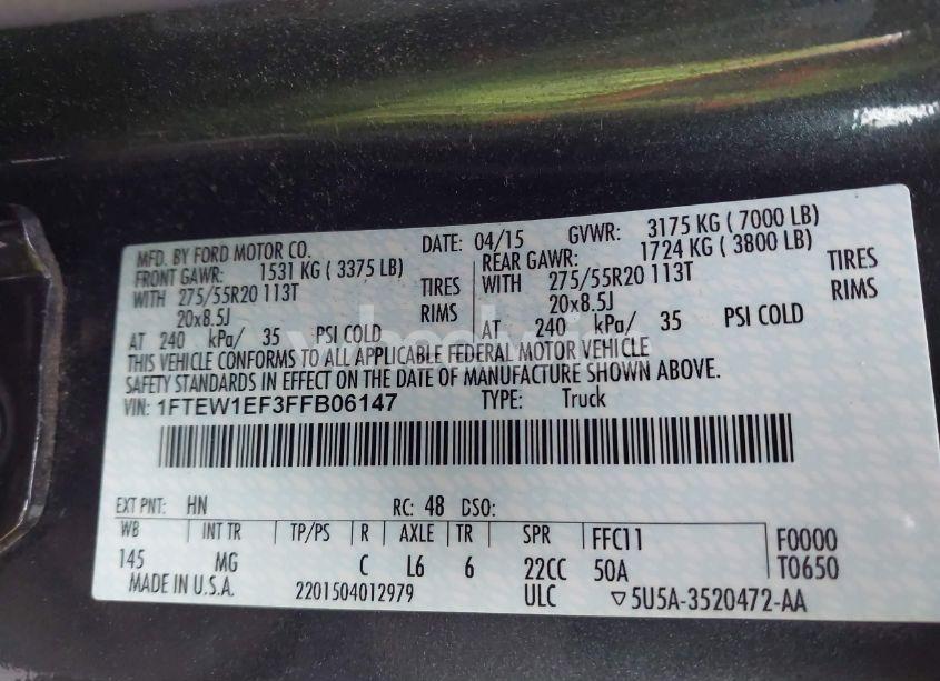 Photo 9 of 2015 Ford F-150 XLT (VIN 1FTEW1EF3FFB06147)