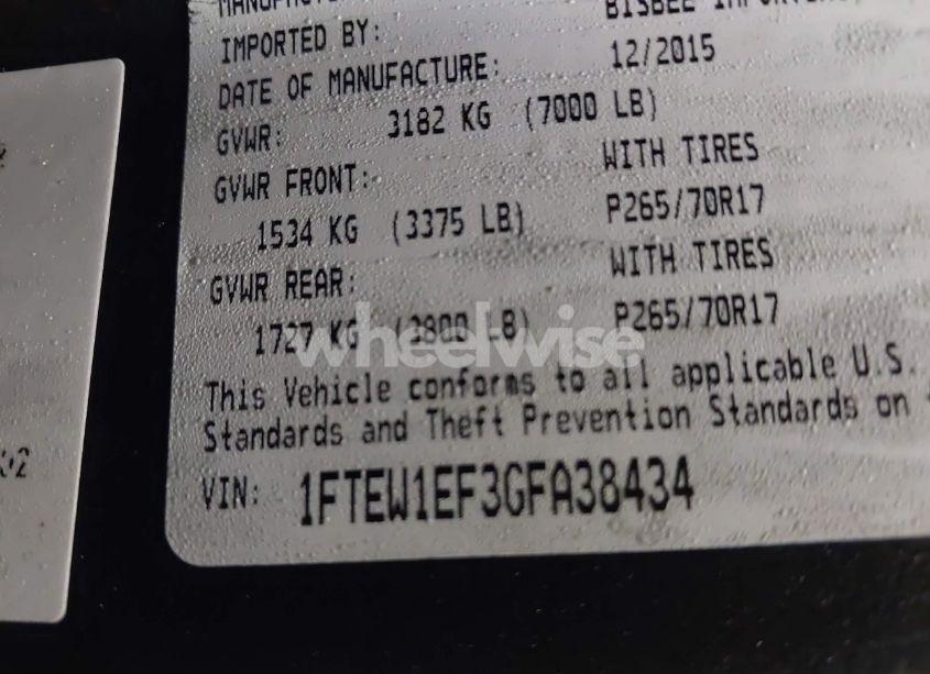 Photo 9 of 2016 Ford F-150 XLT (VIN 1FTEW1EF3GFA38434)