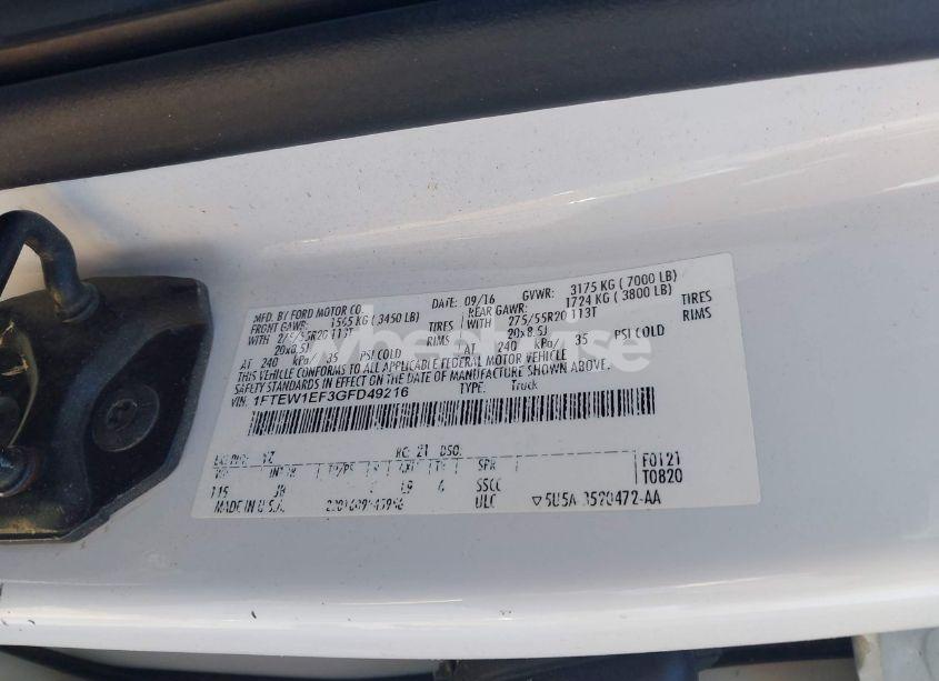 Photo 9 of 2016 Ford F-150 XLT (VIN 1FTEW1EF3GFD49216)