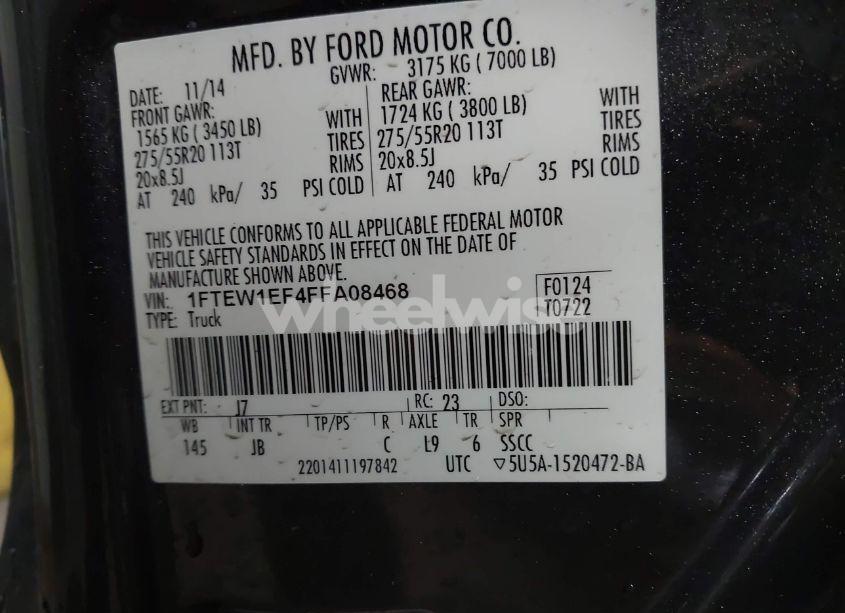 Photo 9 of 2015 Ford F-150 XLT (VIN 1FTEW1EF4FFA08468)