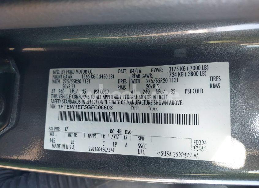 Photo 9 of 2016 Ford F-150 XLT (VIN 1FTEW1EF5GFC06803)