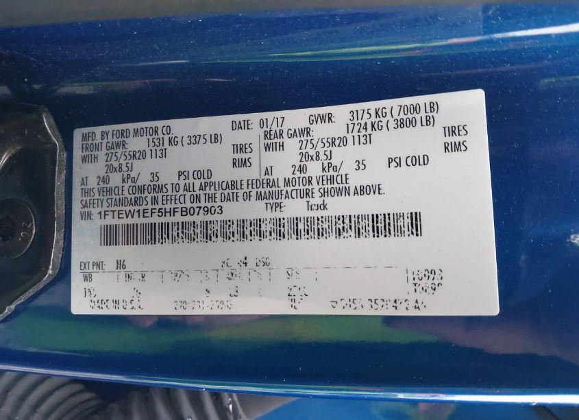 Photo 9 of 2017 Ford F-150 XL (VIN 1FTEW1EF5HFB07903)