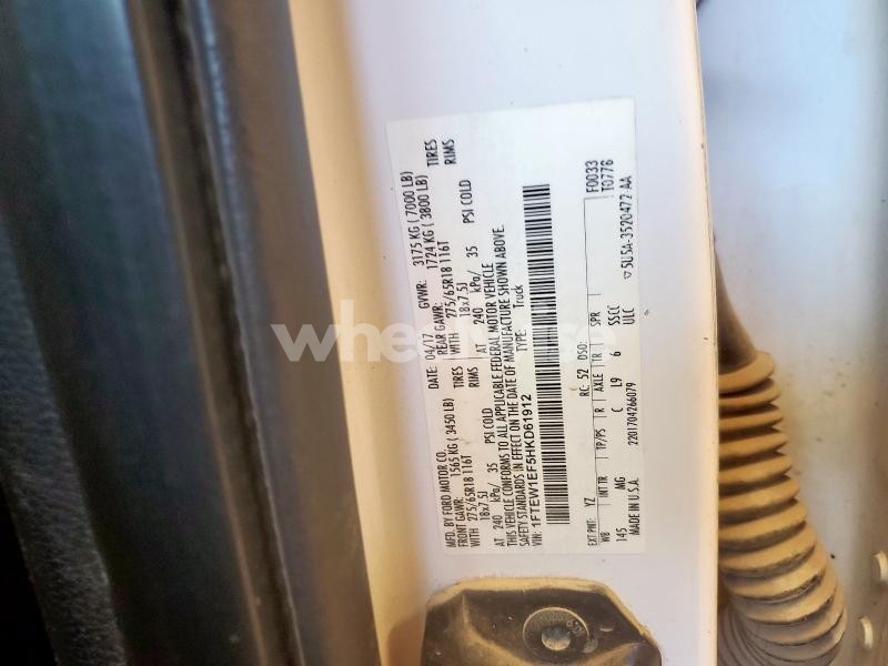 Photo 8 of 2017 FORD F150 SUPERCREW (VIN 1FTEW1EF5HKD61912)