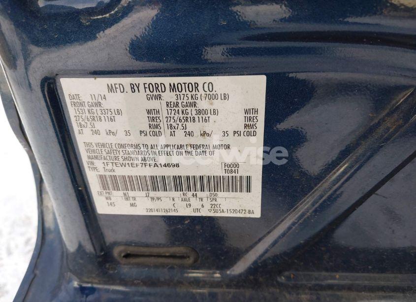 Photo 9 of 2015 Ford F-150 XLT (VIN 1FTEW1EF7FFA14698)