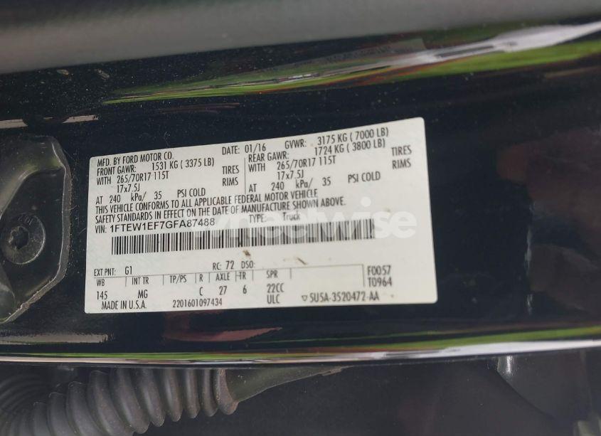 Photo 9 of 2016 Ford F-150 XLT (VIN 1FTEW1EF7GFA87488)