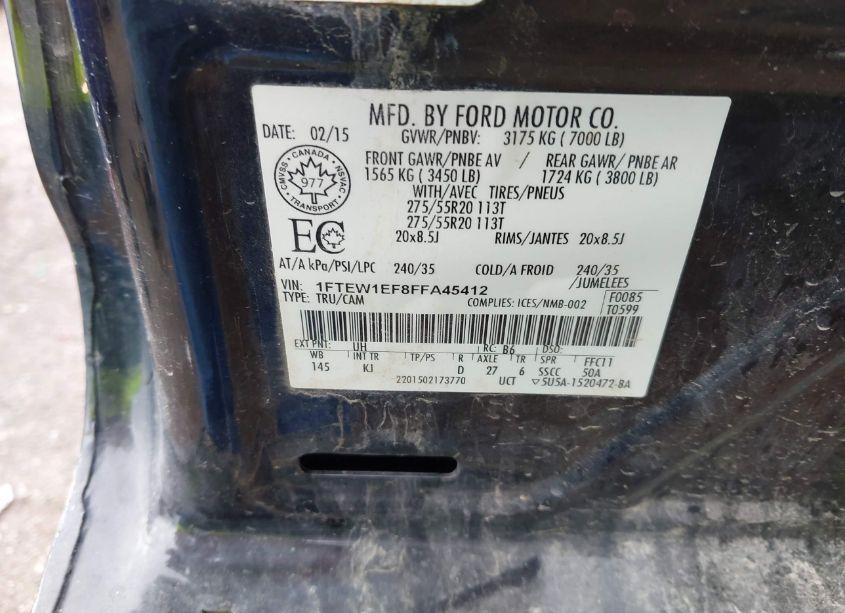 Photo 9 of 2015 Ford F-150 KING RANCH (VIN 1FTEW1EF8FFA45412)