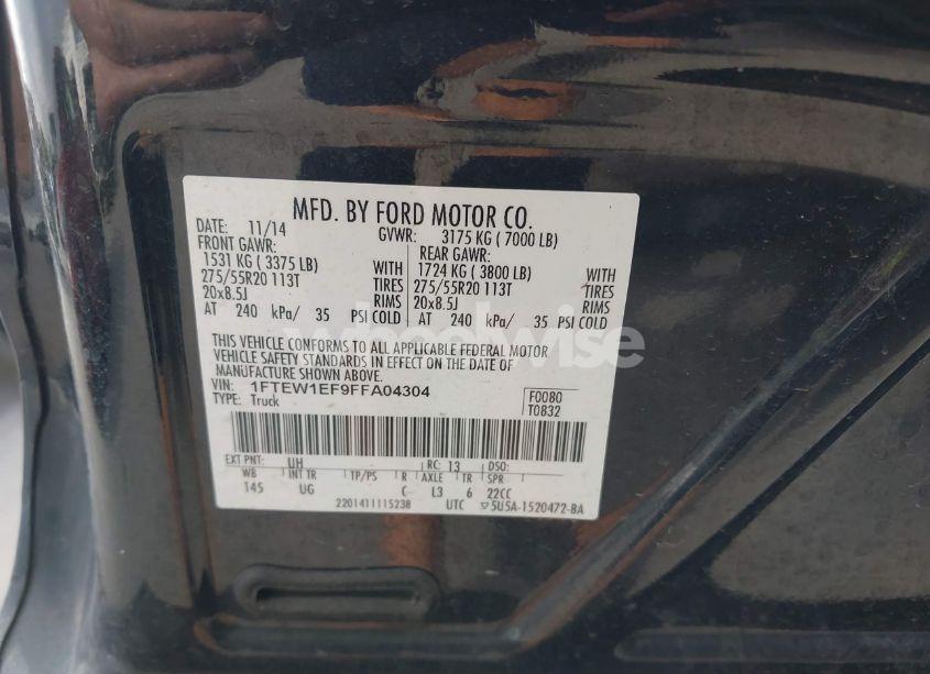 Photo 9 of 2015 Ford F-150 XLT (VIN 1FTEW1EF9FFA04304)