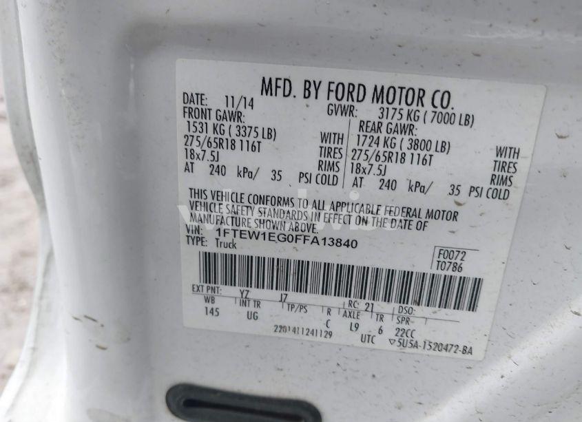 Photo 9 of 2015 Ford F-150 XLT (VIN 1FTEW1EG0FFA13840)