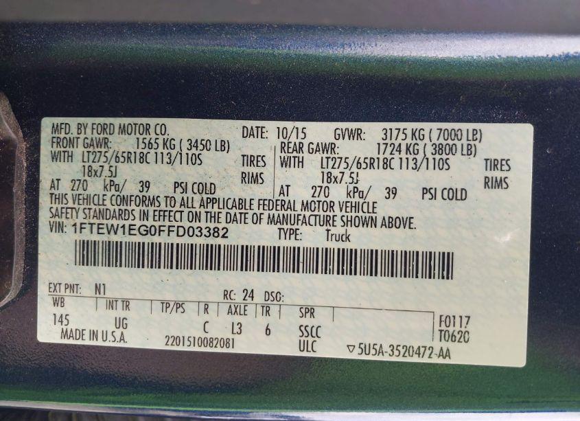 Photo 9 of 2015 Ford F-150 XLT (VIN 1FTEW1EG0FFD03382)