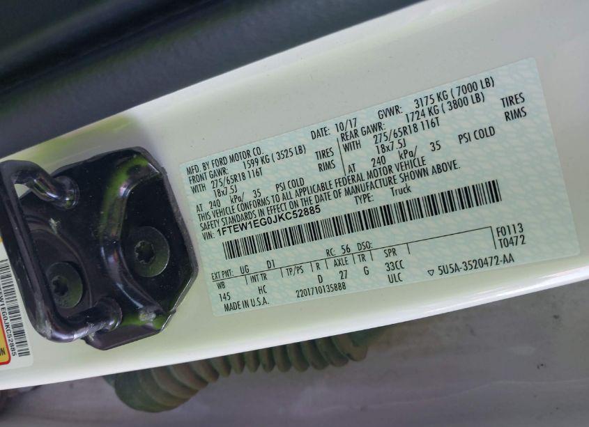 Photo 9 of 2018 Ford F-150 LARIAT (VIN 1FTEW1EG0JKC52885)