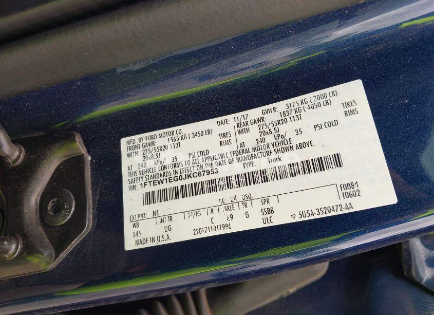 Photo 9 of 2018 Ford F-150 XLT (VIN 1FTEW1EG0JKC67953)