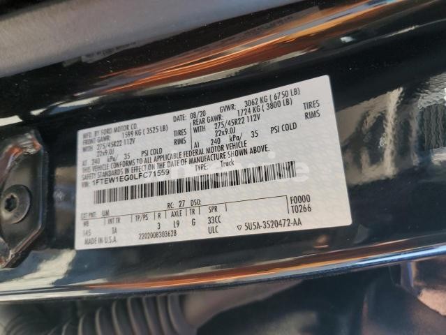 Photo 11 of 2020 FORD F150 SUPERCREW (VIN 1FTEW1EG0LFC71559)