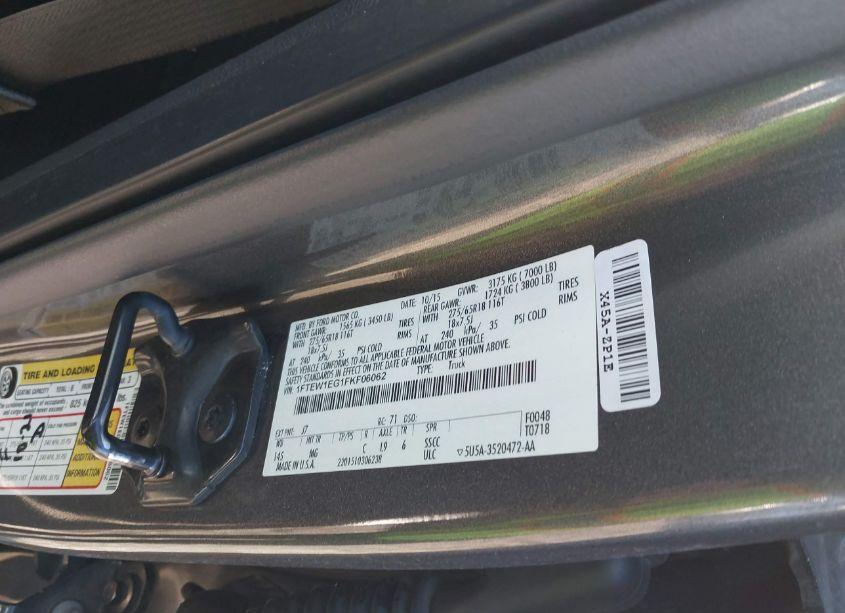 Photo 9 of 2015 Ford F-150 XLT (VIN 1FTEW1EG1FKF06062)