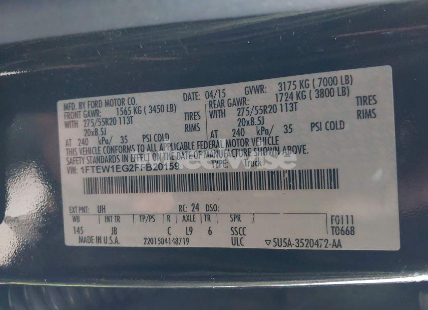 Photo 9 of 2015 Ford F-150 XLT (VIN 1FTEW1EG2FFB20159)