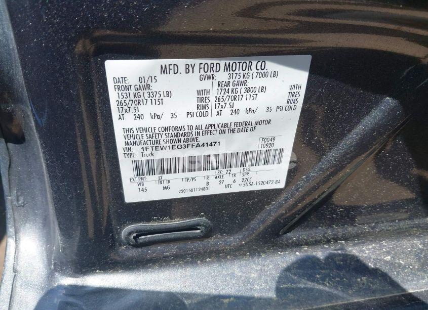 Photo 9 of 2015 Ford F-150 XLT (VIN 1FTEW1EG3FFA41471)