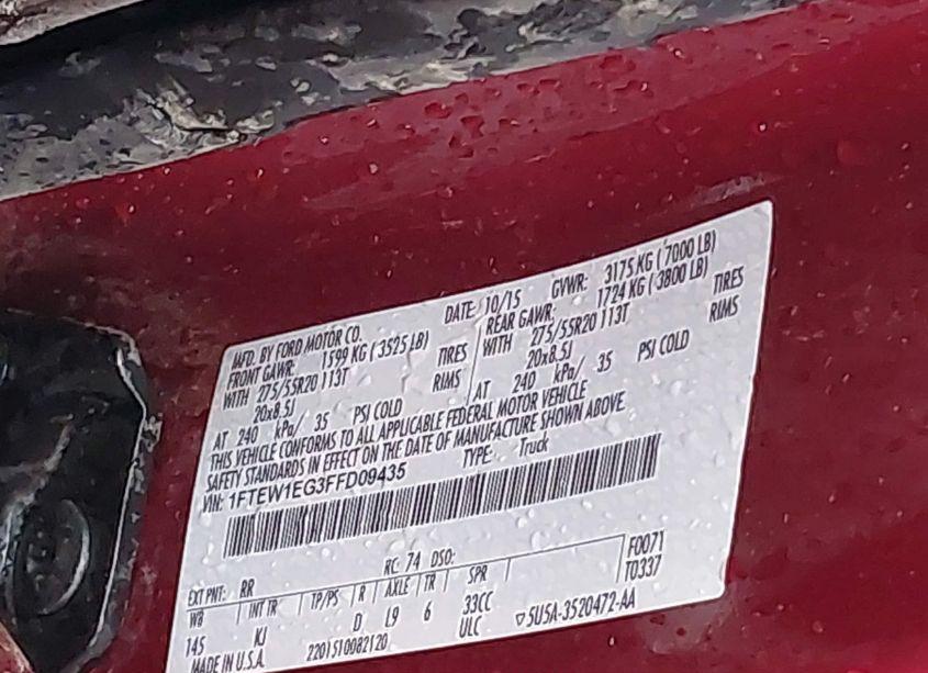 Photo 9 of 2015 Ford F-150 KING RANCH (VIN 1FTEW1EG3FFD09435)