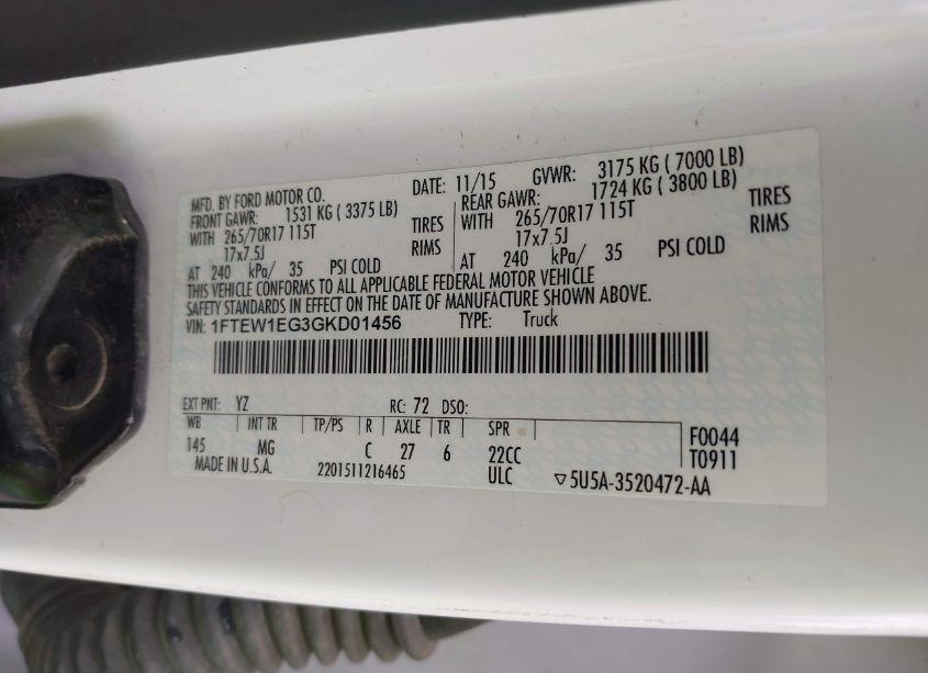 Photo 9 of 2016 Ford F-150 XLT (VIN 1FTEW1EG3GKD01456)