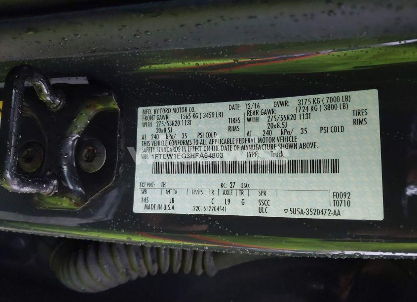 Photo 9 of 2017 Ford F-150 XLT (VIN 1FTEW1EG3HFA64803)