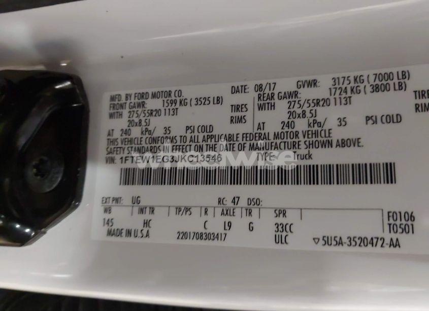 Photo 9 of 2018 Ford F-150 LARIAT (VIN 1FTEW1EG3JKC13546)