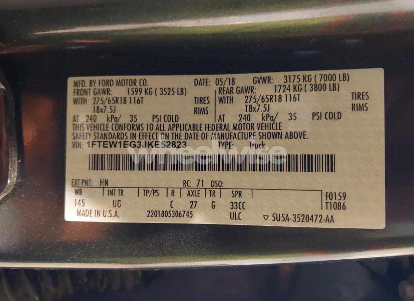 Photo 9 of 2018 Ford F-150 XLT (VIN 1FTEW1EG3JKE52823)