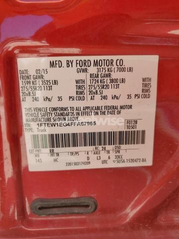 Photo 3 of 2015 FORD F150 SUPERCREW (VIN 1FTEW1EG4FFA67965)