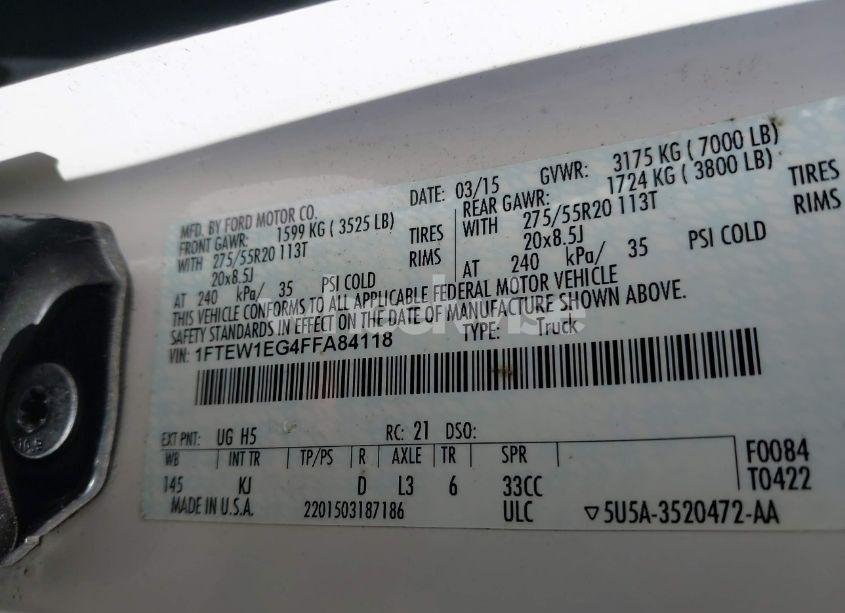 Photo 9 of 2015 Ford F-150 KING RANCH (VIN 1FTEW1EG4FFA84118)