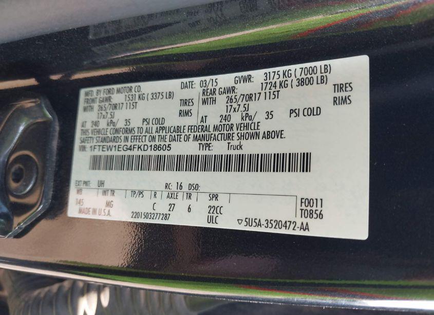 Photo 9 of 2015 Ford F-150 XLT (VIN 1FTEW1EG4FKD18605)