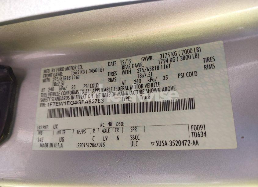 Photo 9 of 2016 Ford F-150 XLT (VIN 1FTEW1EG4GFA62783)