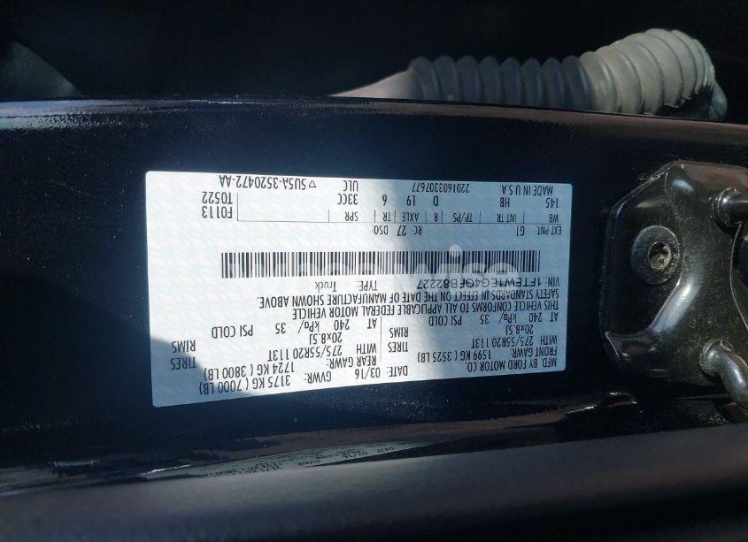 Photo 9 of 2016 Ford F-150 LARIAT (VIN 1FTEW1EG4GFB82227)