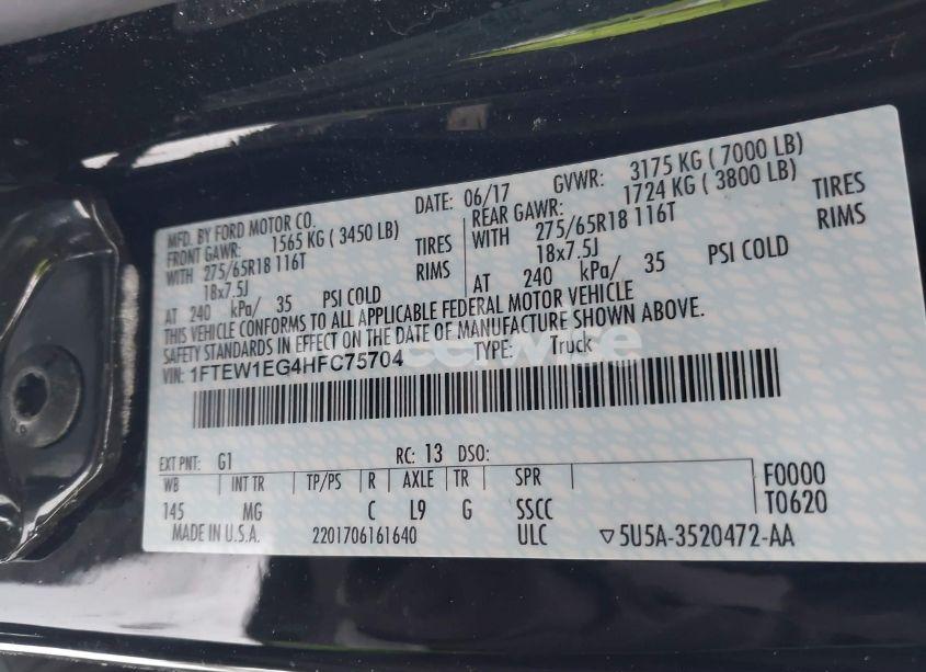 Photo 9 of 2017 Ford F-150 XLT (VIN 1FTEW1EG4HFC75704)