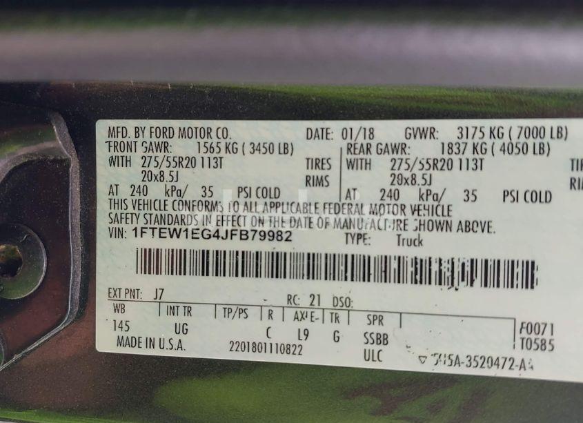 Photo 9 of 2018 Ford F-150 XLT (VIN 1FTEW1EG4JFB79982)