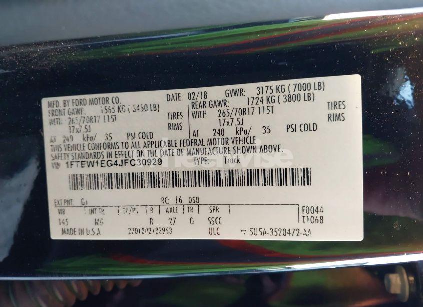 Photo 9 of 2018 Ford F-150 XLT (VIN 1FTEW1EG4JFC30929)
