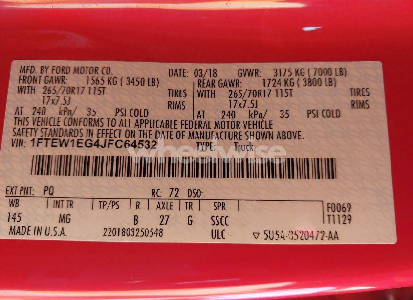 Photo 9 of 2018 Ford F-150 XLT (VIN 1FTEW1EG4JFC64532)