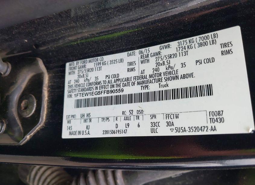 Photo 9 of 2015 Ford F-150 KING RANCH (VIN 1FTEW1EG5FFB90559)