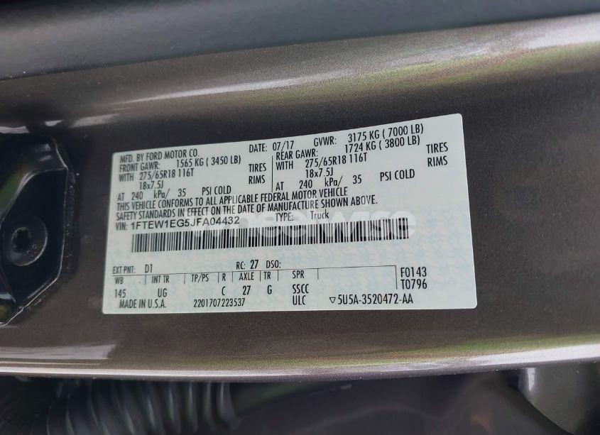 Photo 9 of 2018 Ford F-150 XLT (VIN 1FTEW1EG5JFA04432)